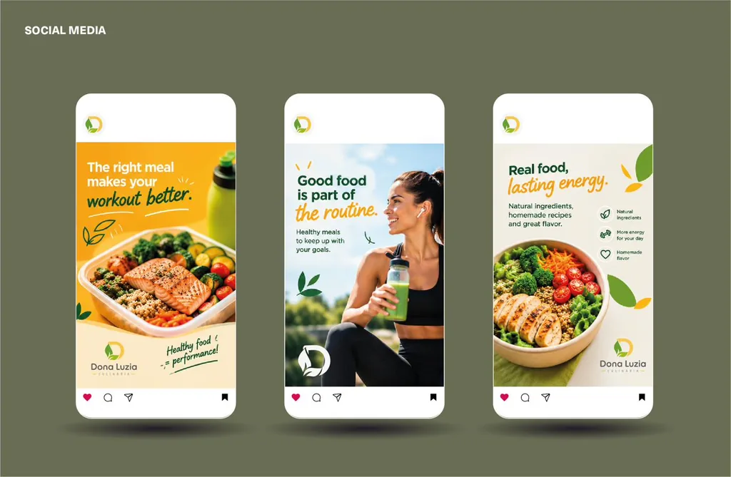 Social media: three Dona Luzia posts about healthy food