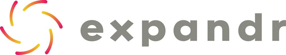 Expandr logo: a spiral of orange, pink and yellow arcs beside the gray expandr wordmark