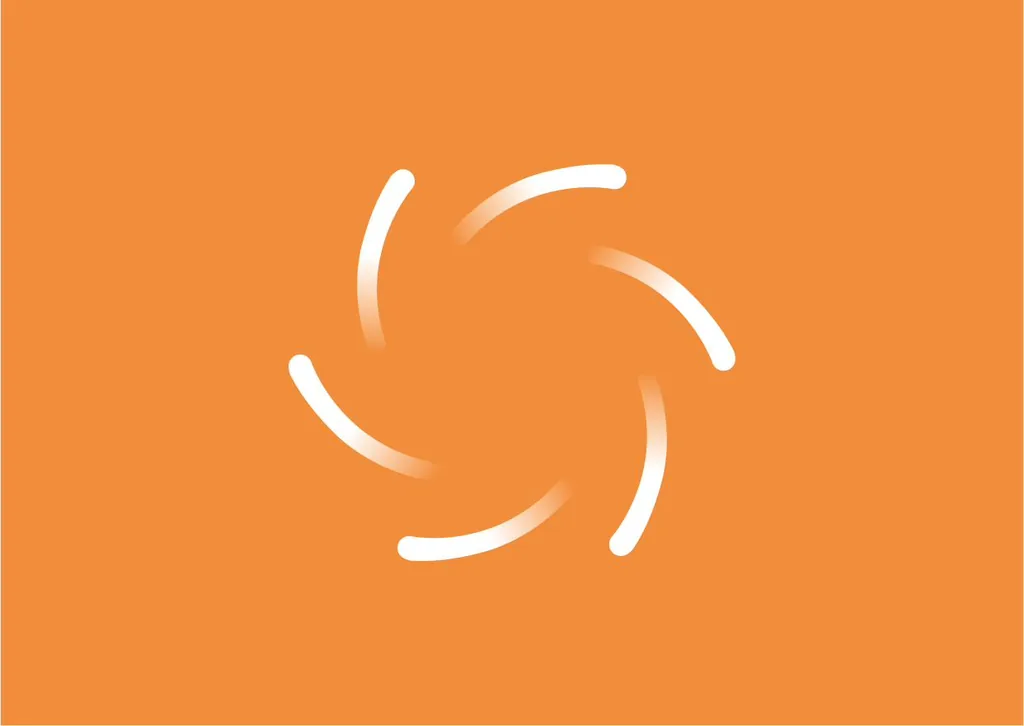 Expandr spiral symbol in white on orange